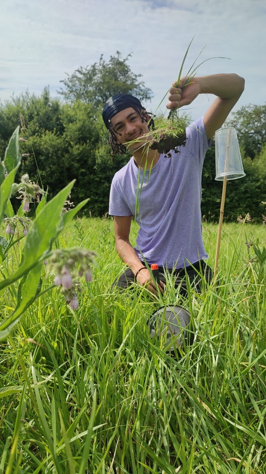 Victor doing field research